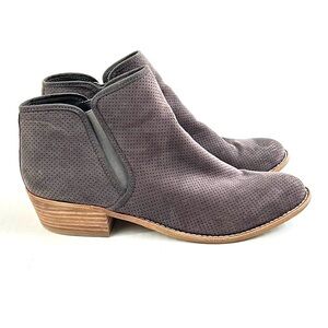 DV By Dolce Vita Gray Perforated Faux Suede Ankle Booties - Size 9